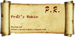 Práz Robin névjegykártya